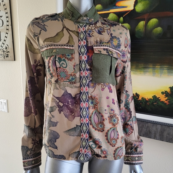 Desigual Tops - 60. Desigual Snap Shirt Top - Size 36 XS